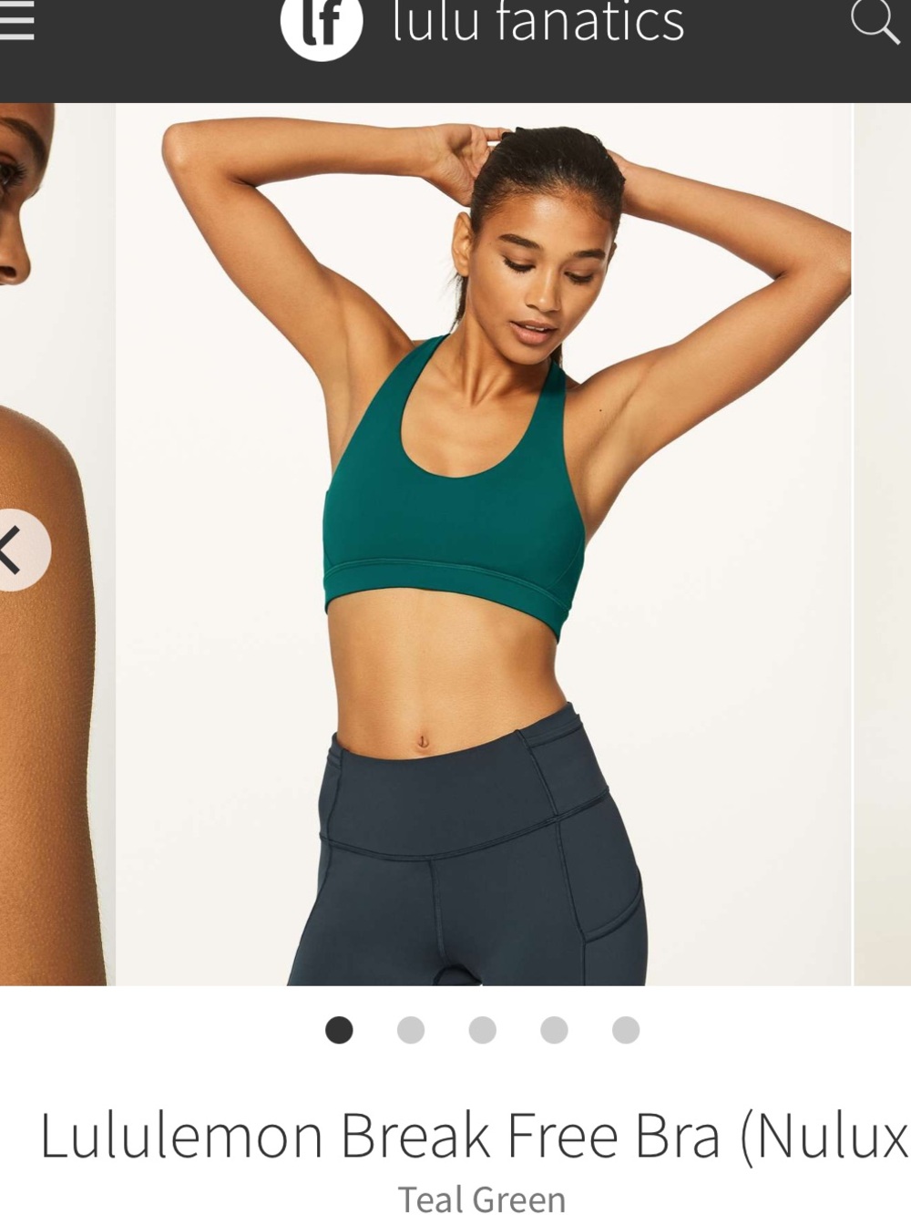 Lululemon break free bra - teal size 8